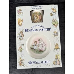 The World Of Beatrix Potter Children Set Bowl, Mug, Plate, Royal Albert. New